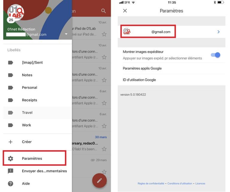 comment retrouver des messages supprimés dans gmail