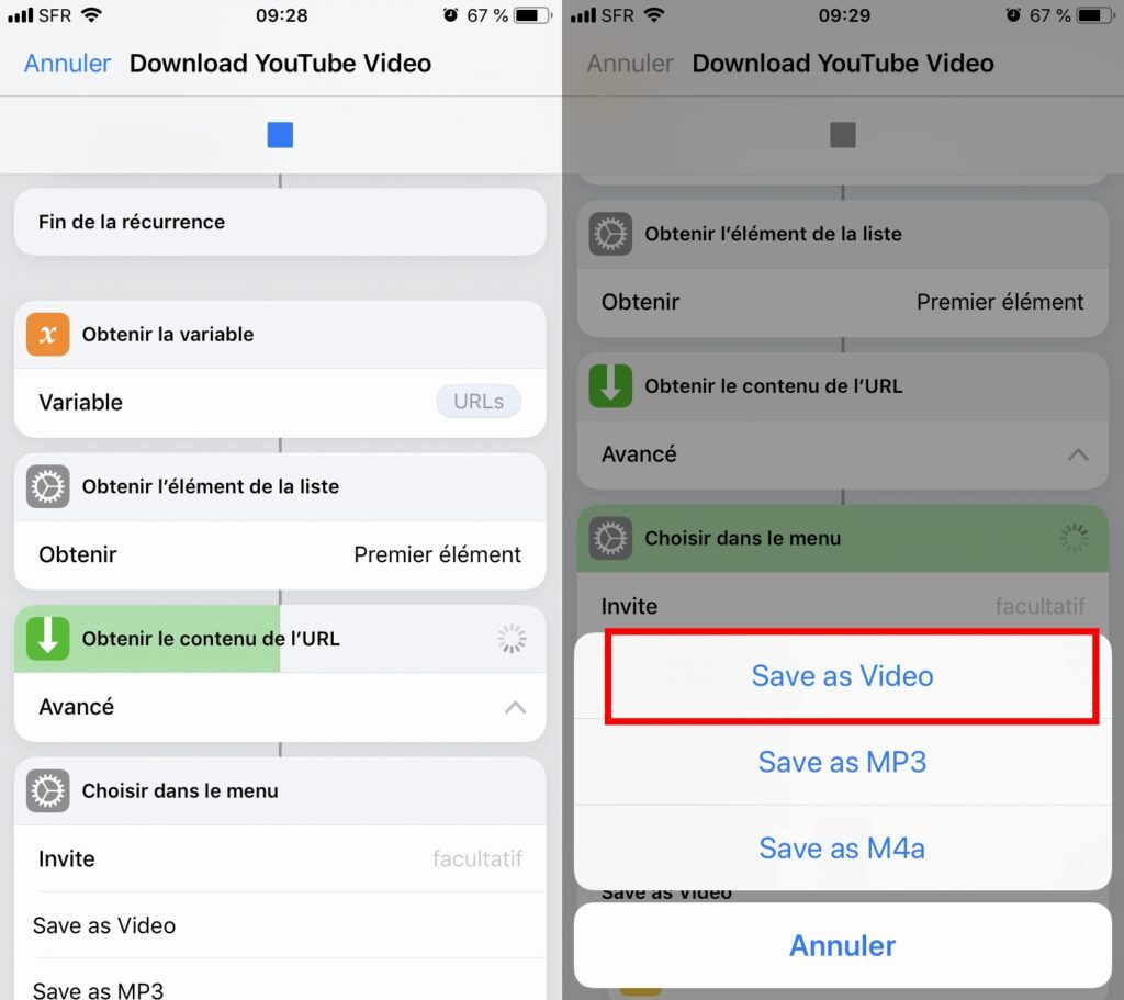 Comment télécharger une vidéo YouTube grâce aux Raccourcis sur iPhone