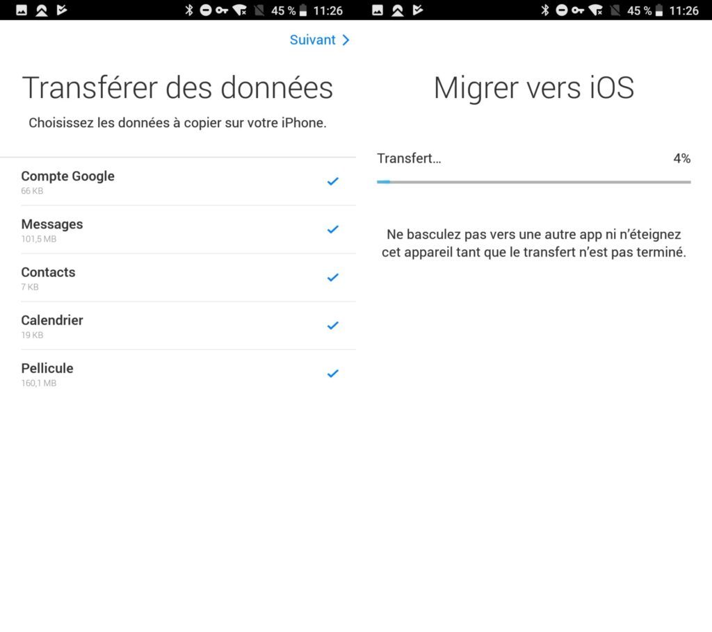 comment transférer le contenu d'un iphone vers un android