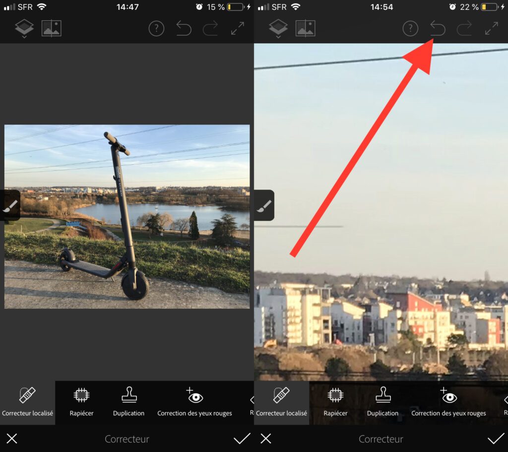 comment gommer un objet sur une photo iphone