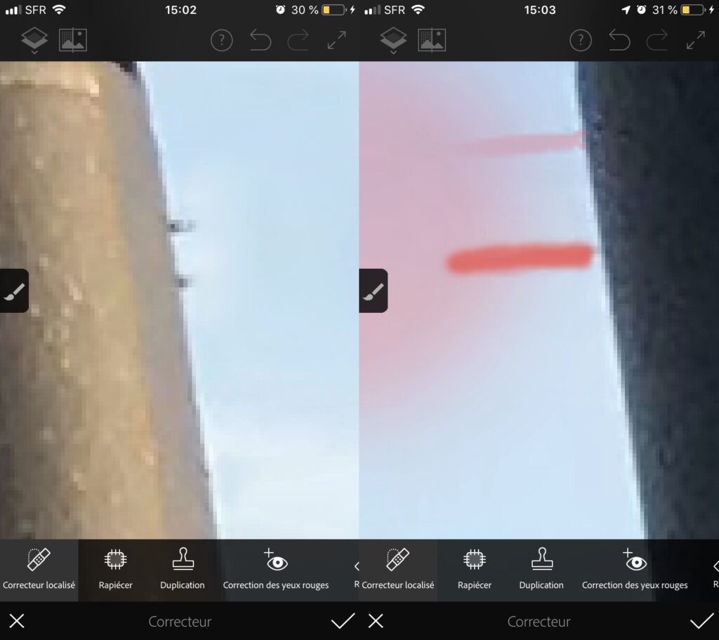 comment effacer un detail sur une photo iphone