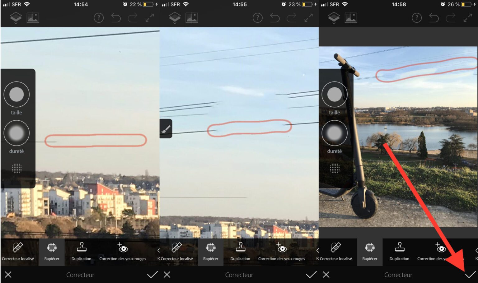 comment effacer un objet d'une photo iphone