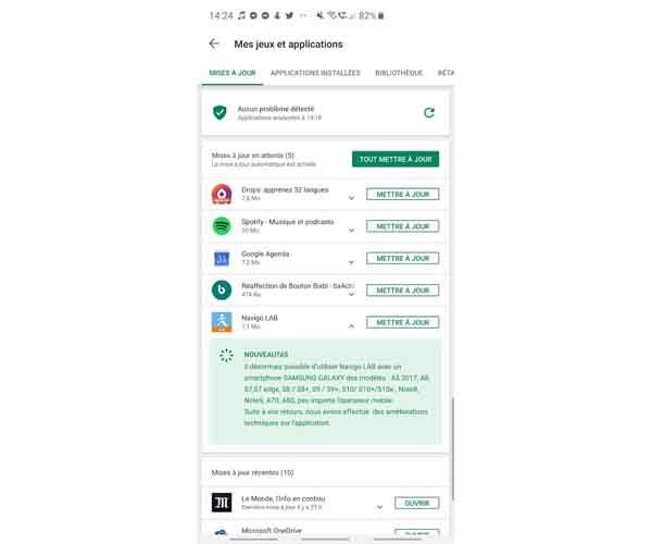 L'application a été mise à jour ce 8 avril.