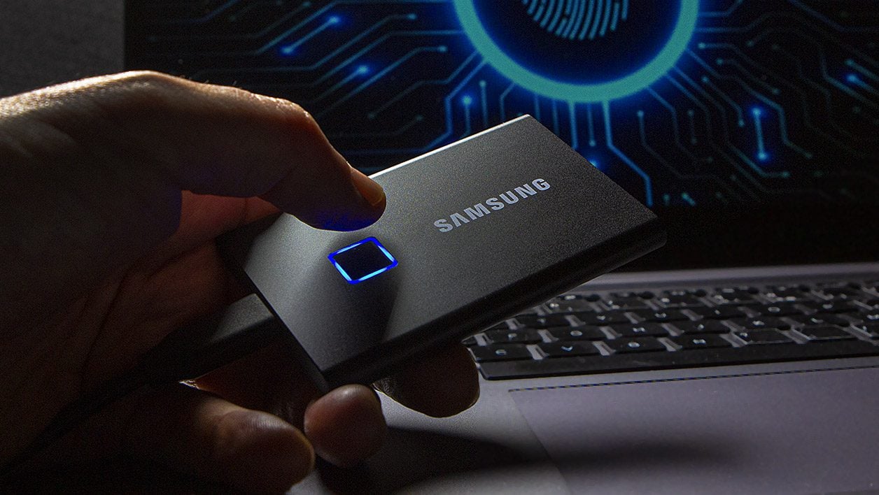 SSD externe Samsung T7 Touch - 1TB - USB-C 3.2 Gen 2 - Lecteur d