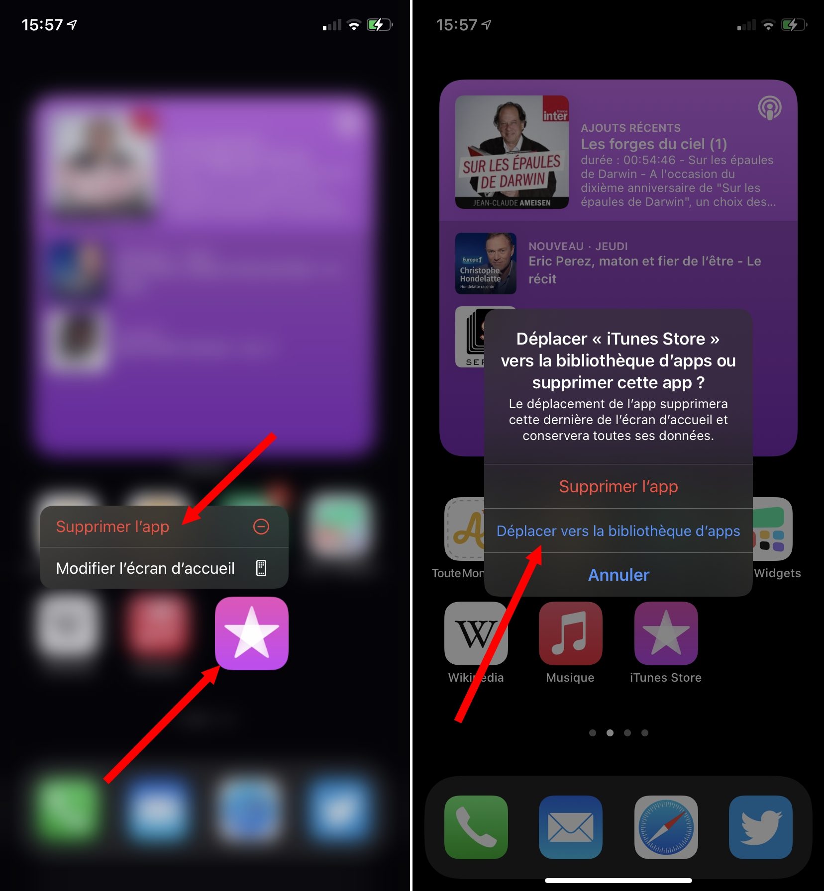 Personnaliser l'écran d'accueil, Apple iPhone 7 Plus
