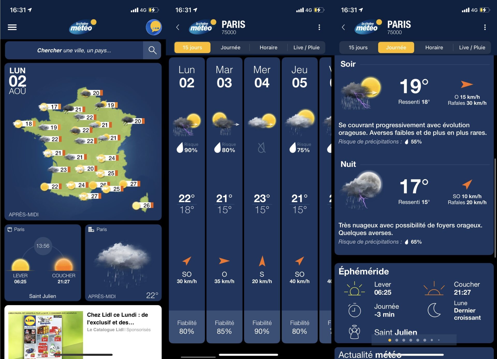 Prévisions météo à 4 semaines pour la France