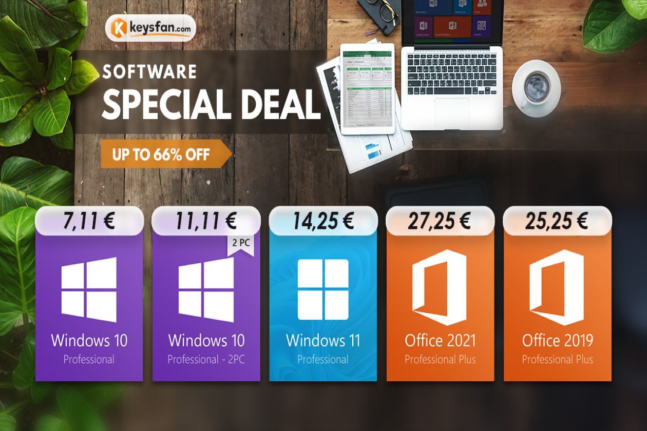 Vente de mai – licences à vie pour Microsoft Windows 10 pour seulement 14 €  et Office pour seulement 25 €