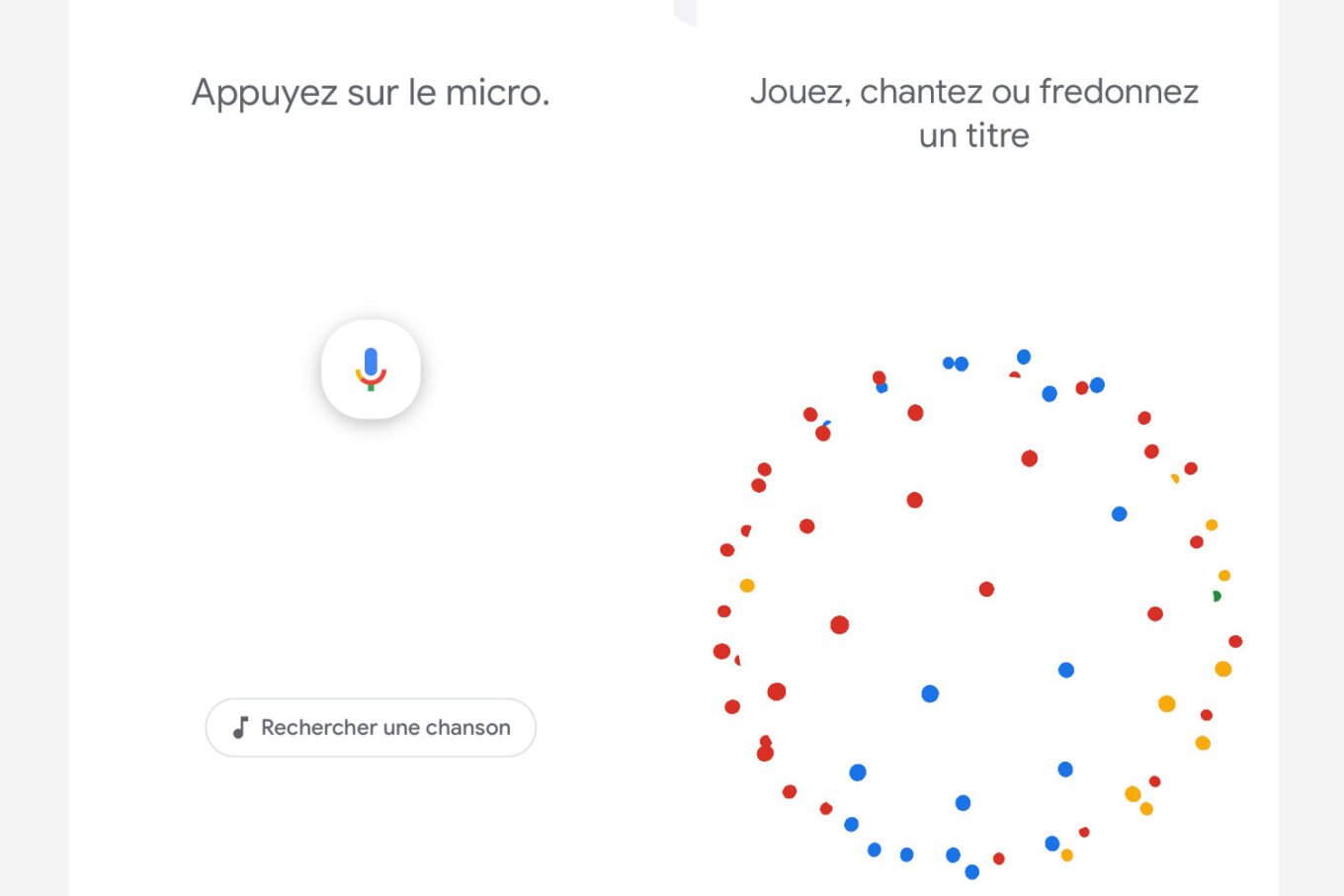 Fredonner chanson Google