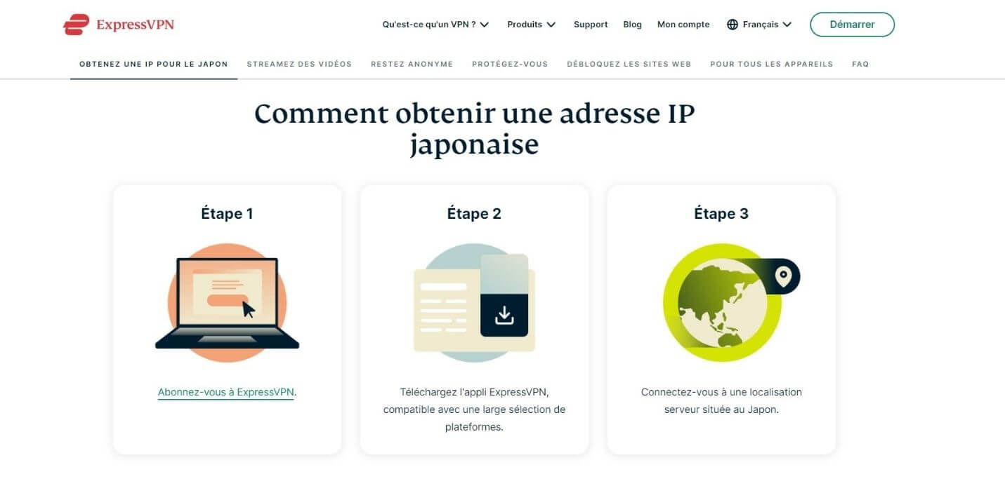 Adresse IP japonaise avec ExpressVPN