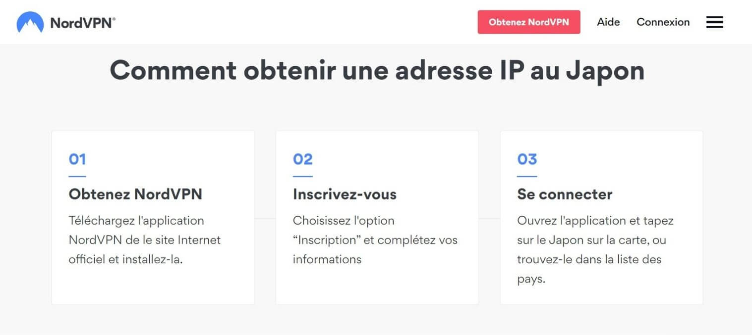 Adresse IP japonaise avec NordVPN