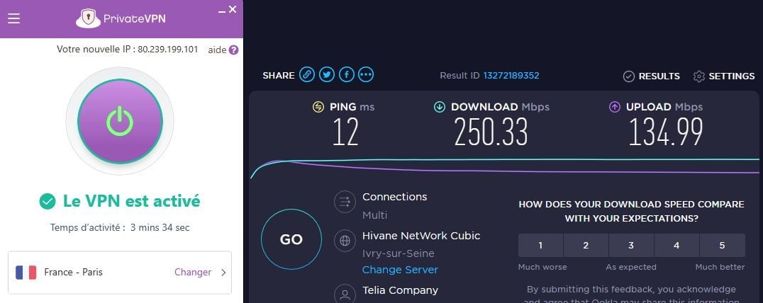 Test serveur en France PrivateVPN