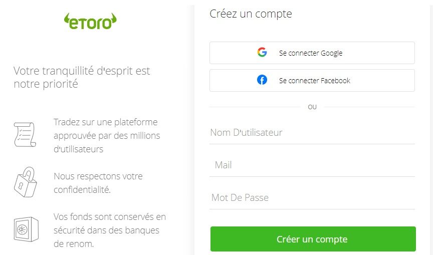 ouvrir un compte sur eToro