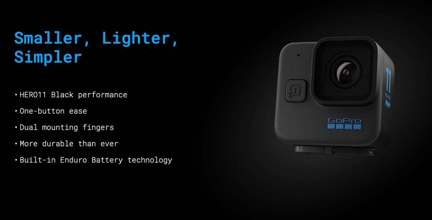 Moins chère et plus compacte, l'action cam GoPro Hero11 Black Mini est  disponible