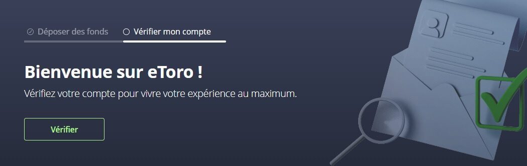 confirmation du compte etoro