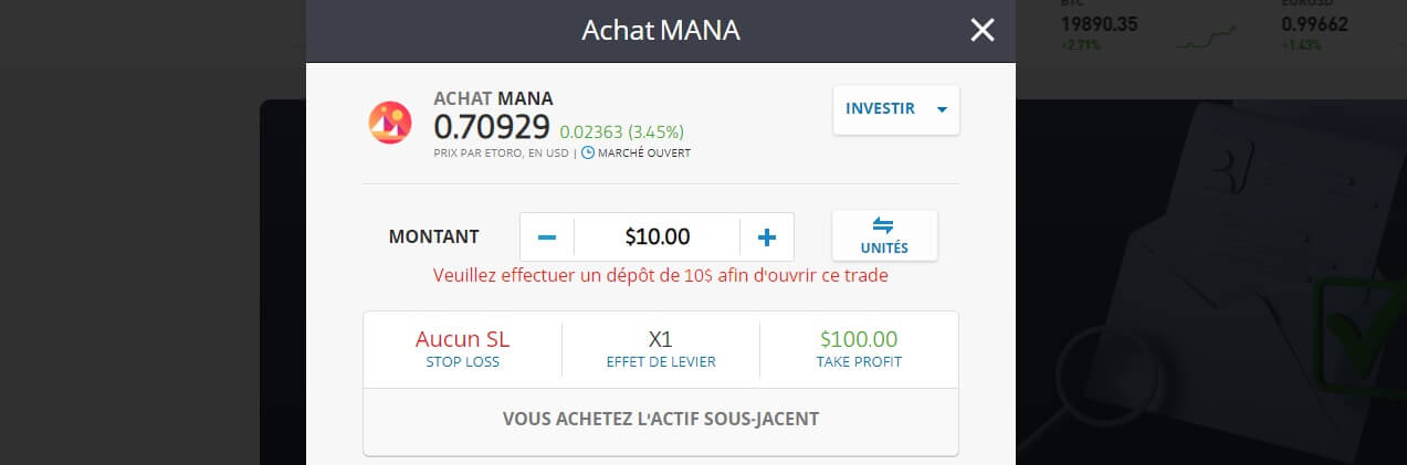 acheter du mana sur etoro