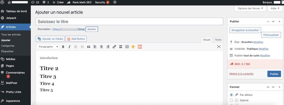 Redaction-article-blog-WordPress
