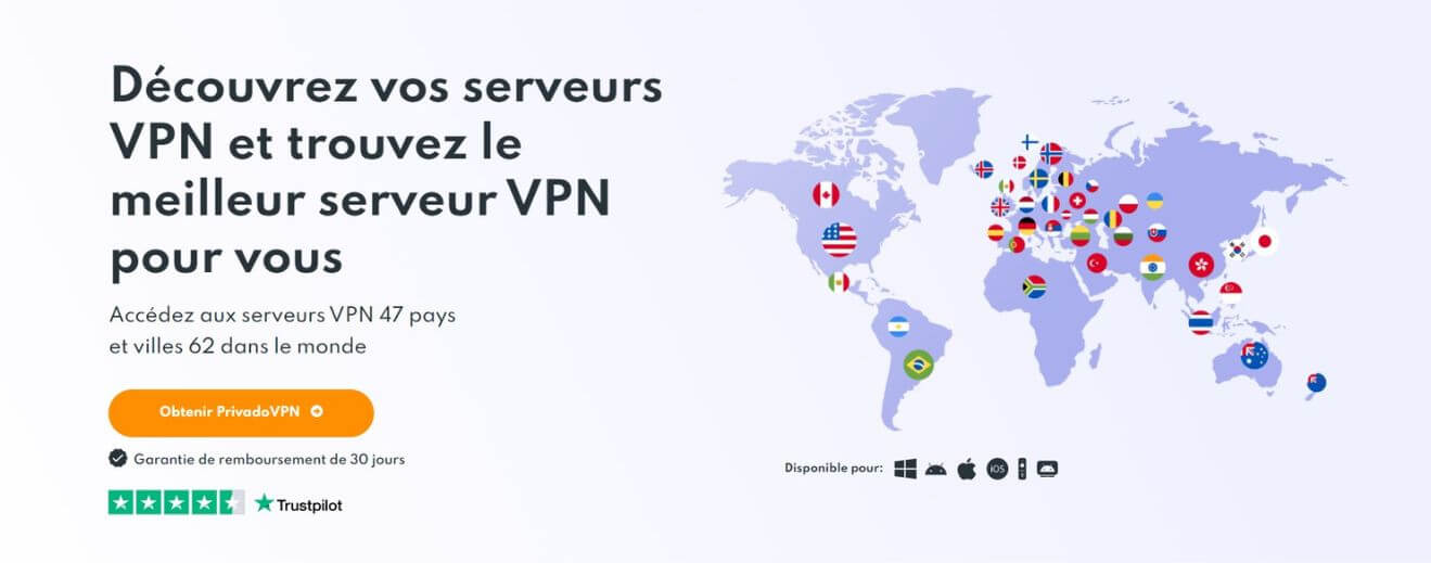 Serveurs PrivadoVPN