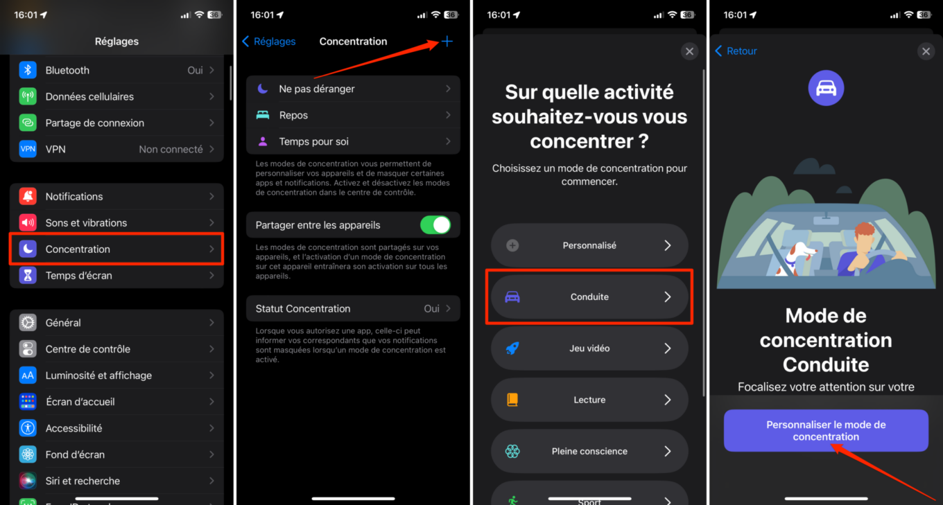 iOS Raccourcis musique auto voiture 