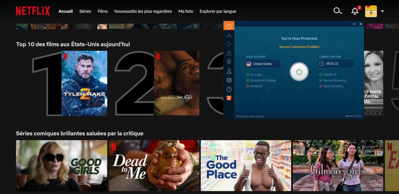 Netflix US avec Ivacy VPN