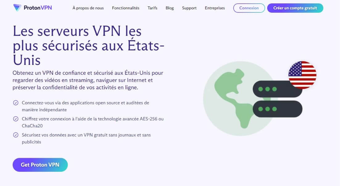 ProtonVPN gratuit pour les États-Unis