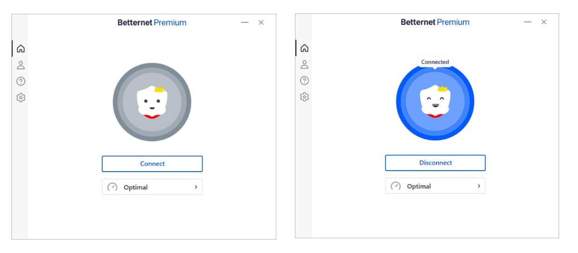 Application Windows de Betternet VPN