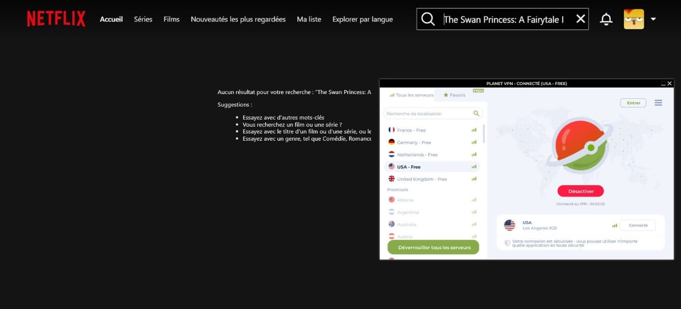 Netflix US avec Planet VPN
