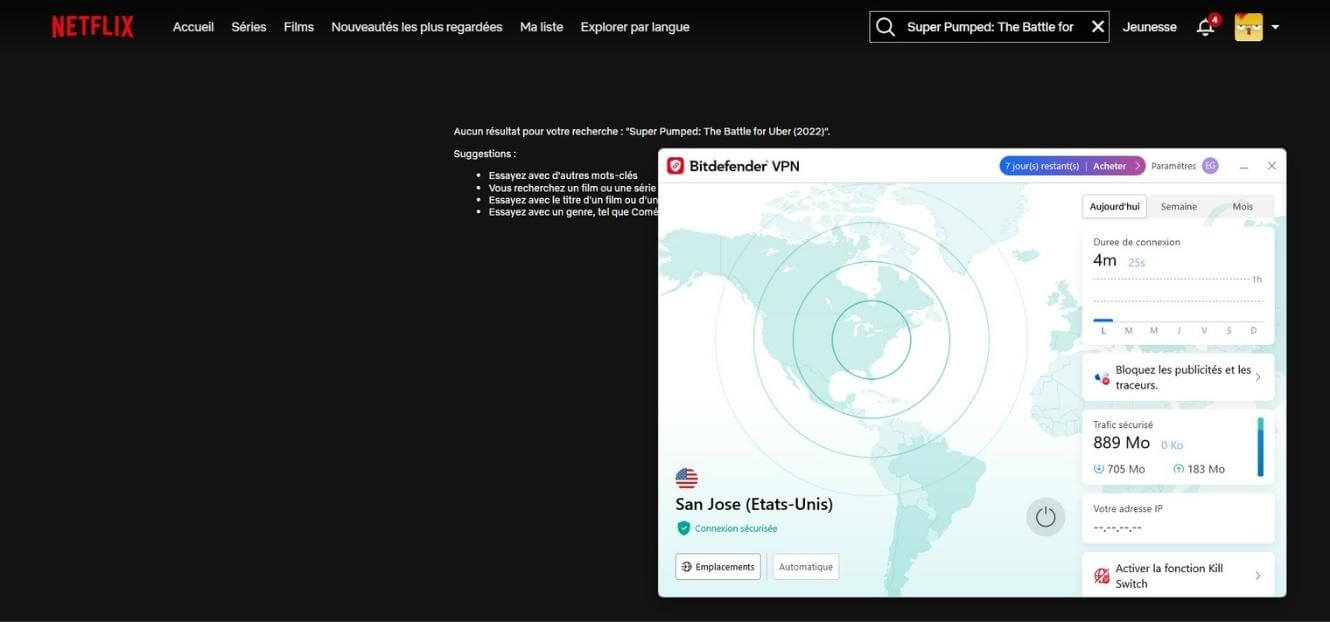 Netflix US avec Bitdefender VPN