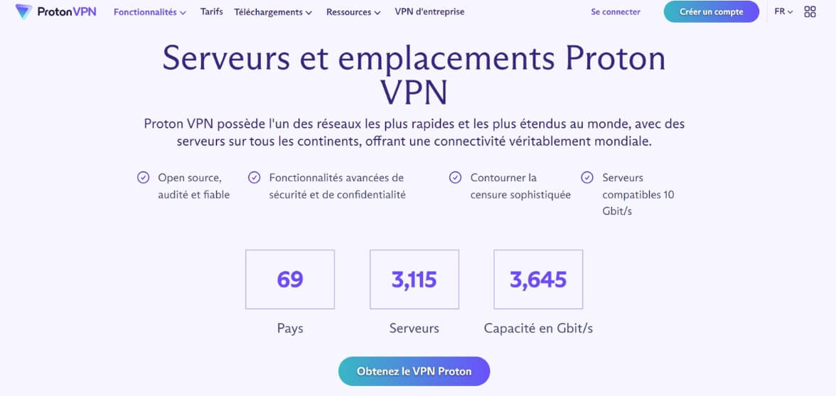 Infrastructures ProtonVPN