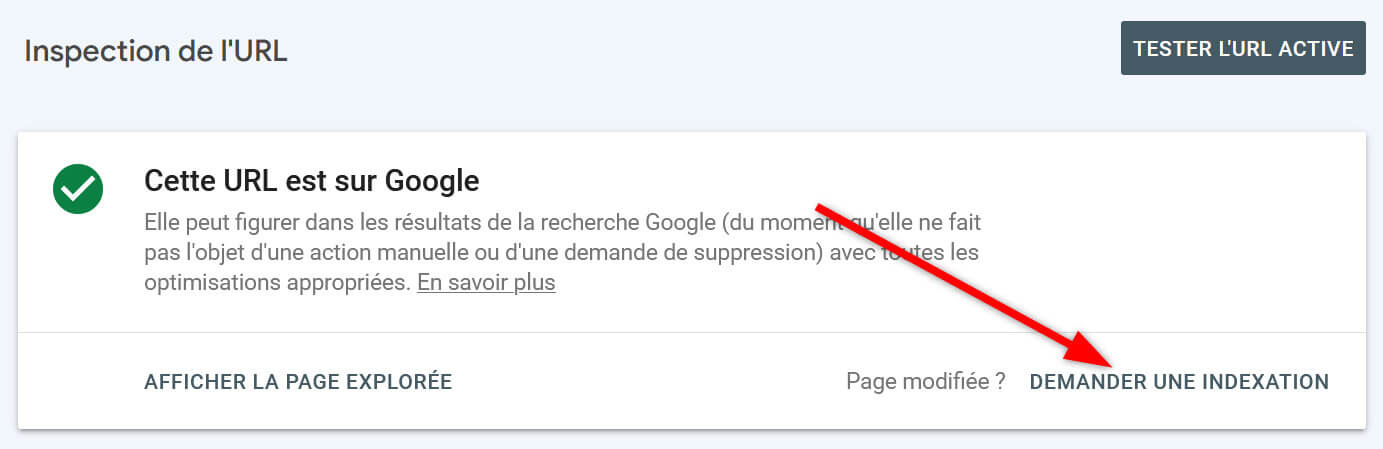 Demande Indexation Google Search Console