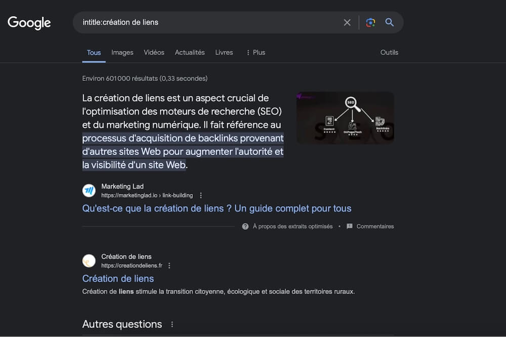 Recherche De Liens Sur Google