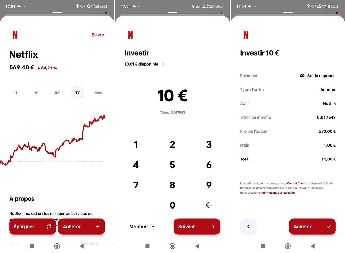 Acheter Actions Netflix Trade Republic