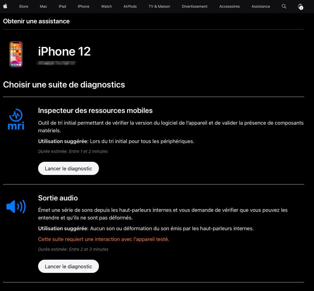 Apple Diagnostics Iphone 7