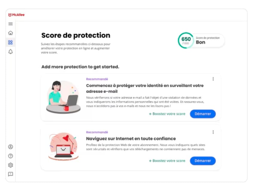 Antivirus McAfee Score de protection