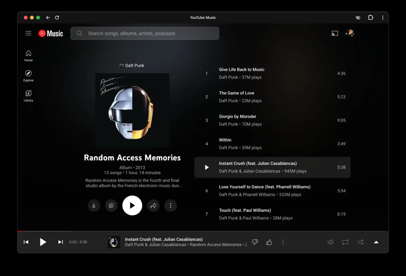 Youtube Music Nouvel Album