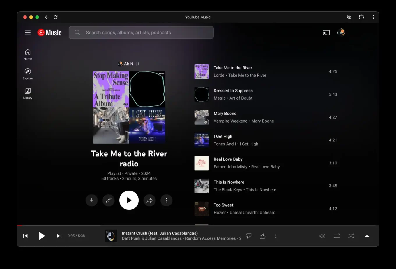 Youtube Music Nouvelle Playlist