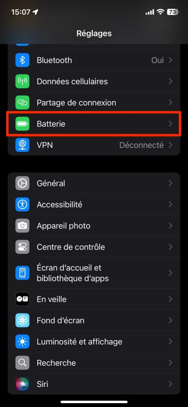 Iphone économiser Batterie Autonomie Ios 1