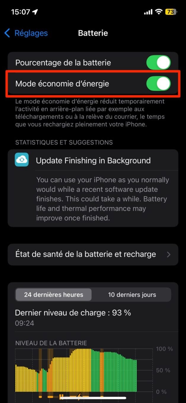 Iphone économiser Batterie Autonomie Ios 2