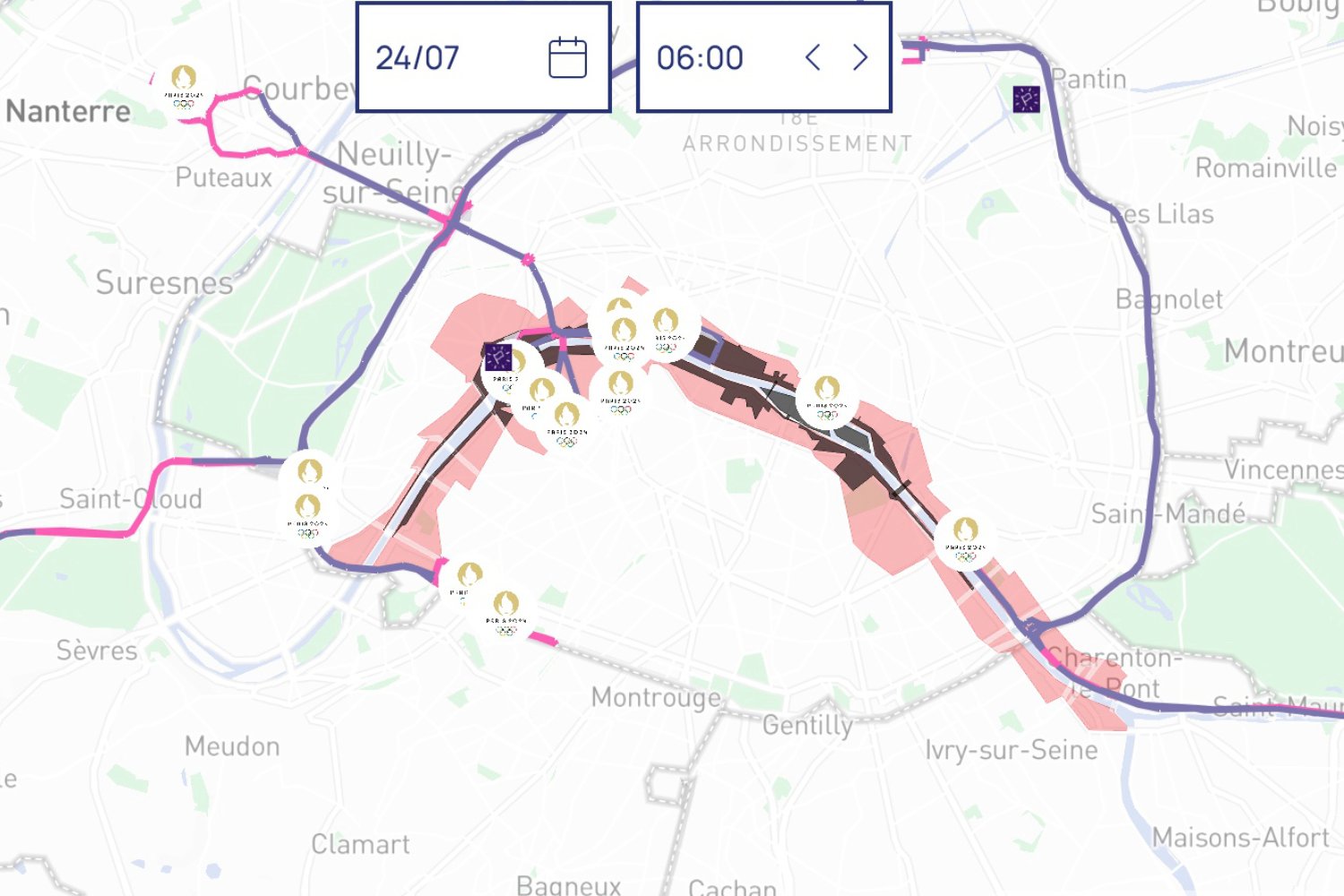 Jo 2024 Paris Zones Grises Rouges