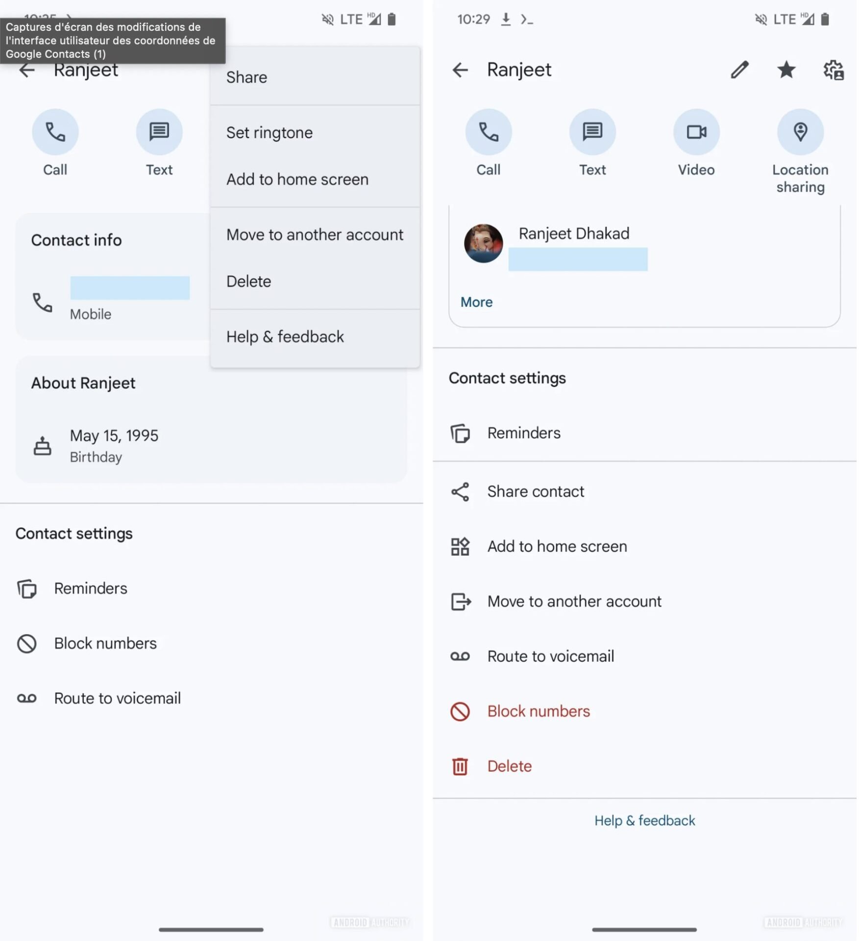 Nouvelle Interface Contacts Google