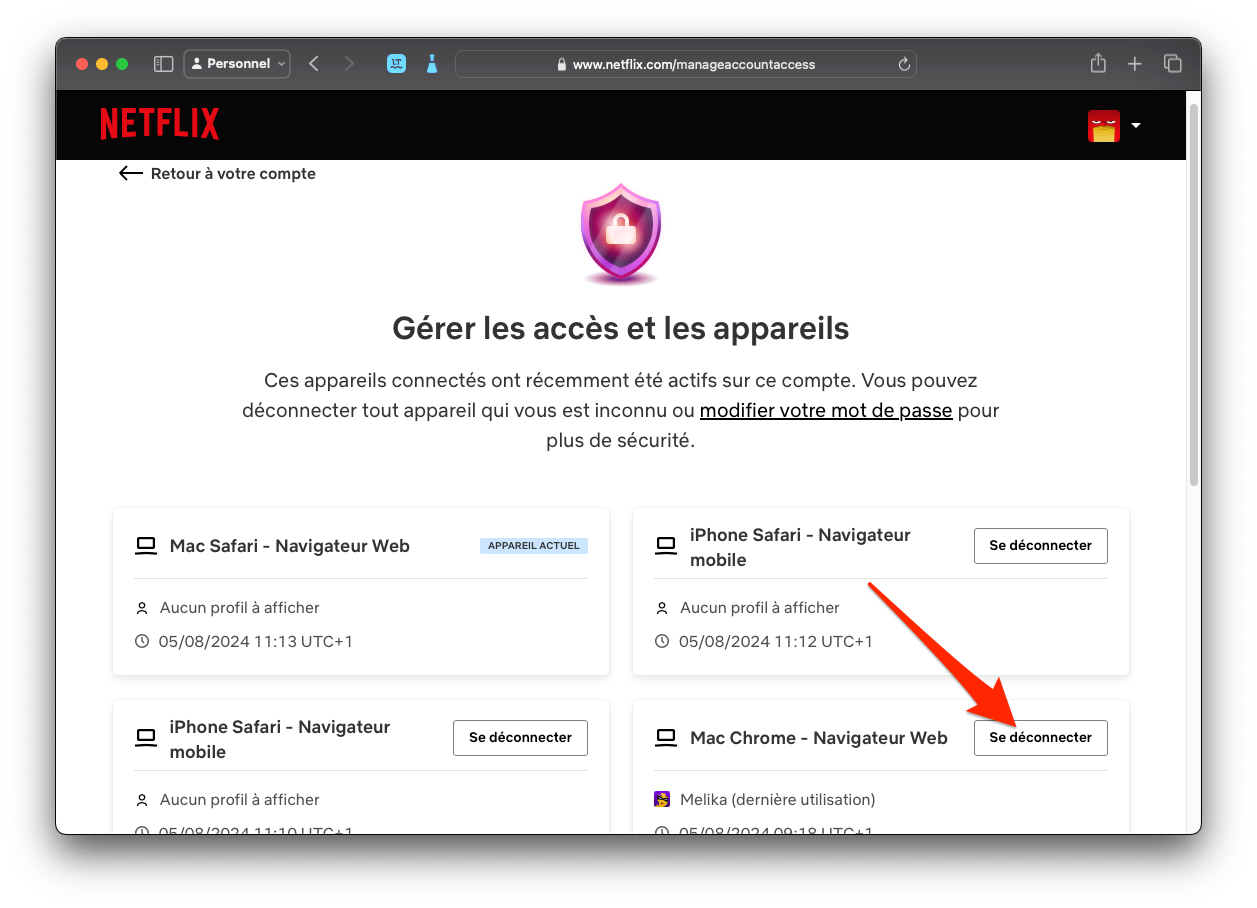 Déconnecter Netflix à Distance 3