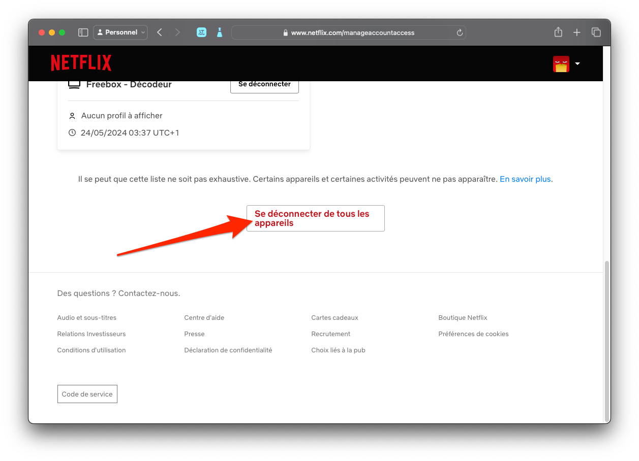 Déconnecter Netflix à Distance 4