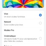 Capture d'écran du menu des couleurs de l'Oppo Reno 12 Pro