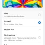 Capture d'écran du menu des couleurs de l'Oppo Reno 12 Pro