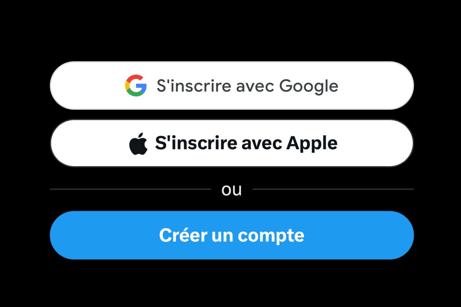 Connexion Google Apple