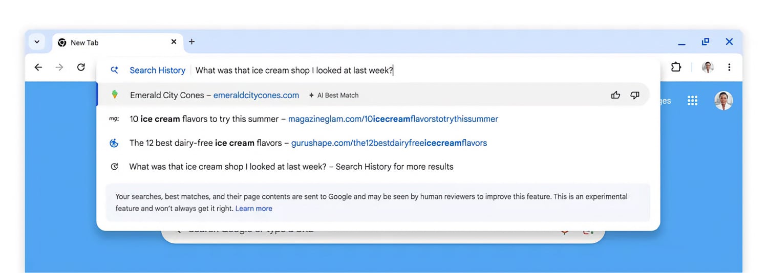 Google Chrome Recherche Historique