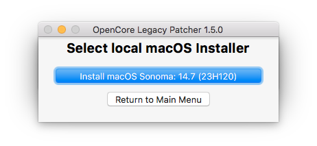 Installer Macos Récent Vieux Mac Opencore Legacy Patcher 16