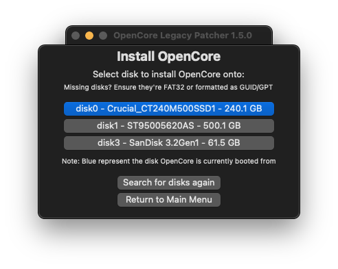 Installer Macos Récent Vieux Mac Opencore Legacy Patcher 42