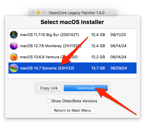 Installer Macos Récent Vieux Mac Opencore Legacy Patcher 12