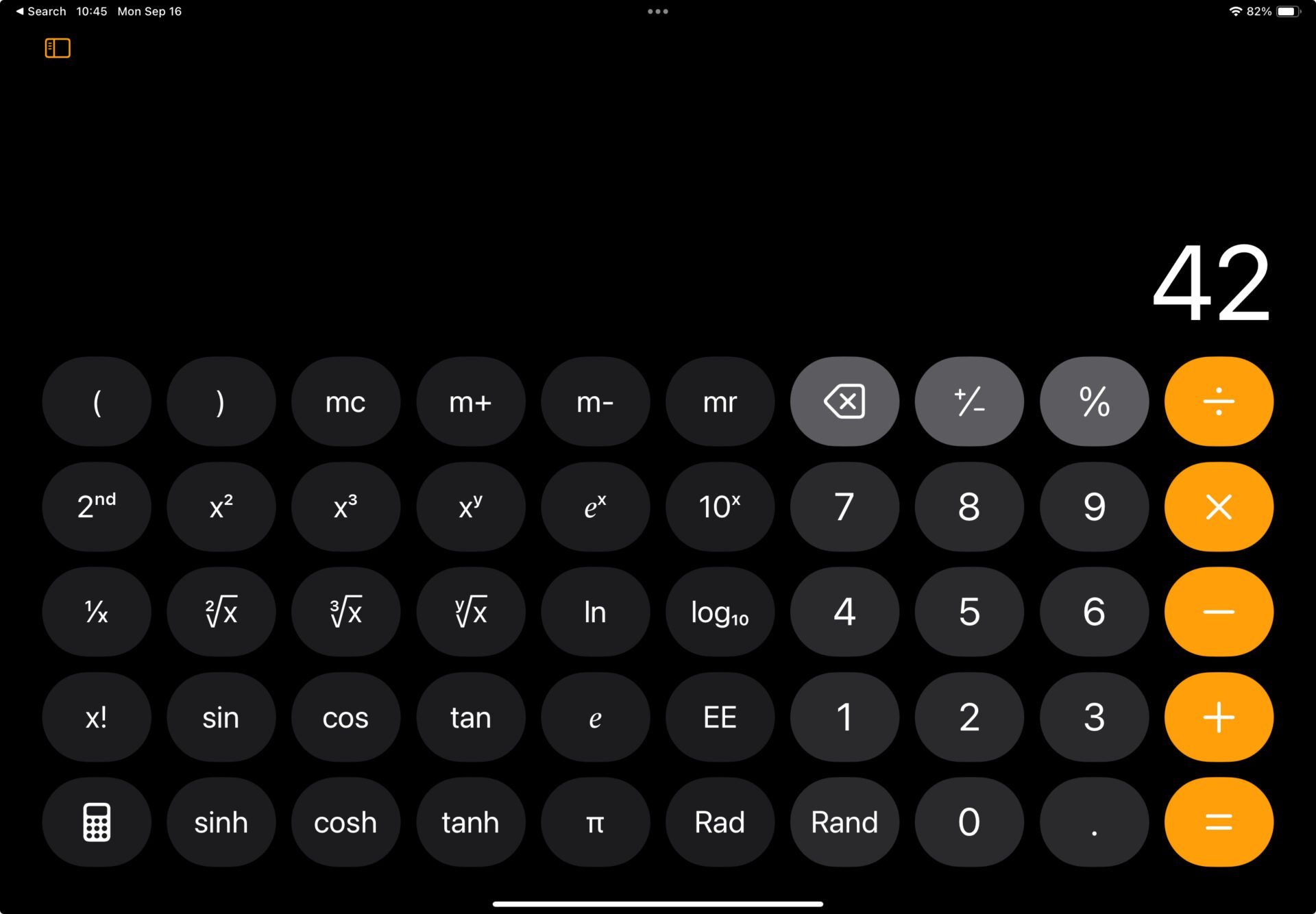 Calculatrice Ipados 18