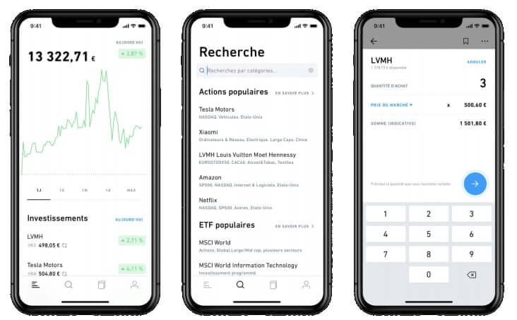 Interfaces Courtier Trade Republic